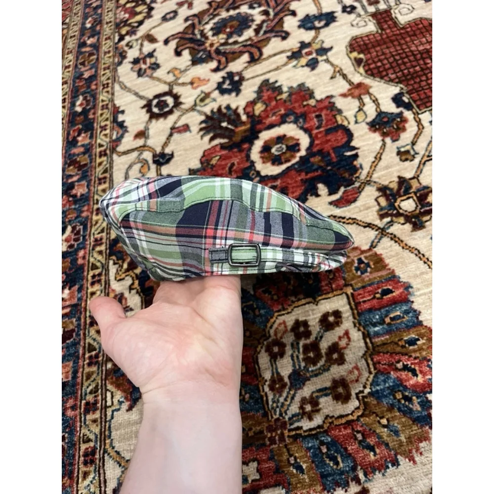 Janie and Jack Babies Blue and Green Plaid Newsboy Cap Size 12 to 24 Months